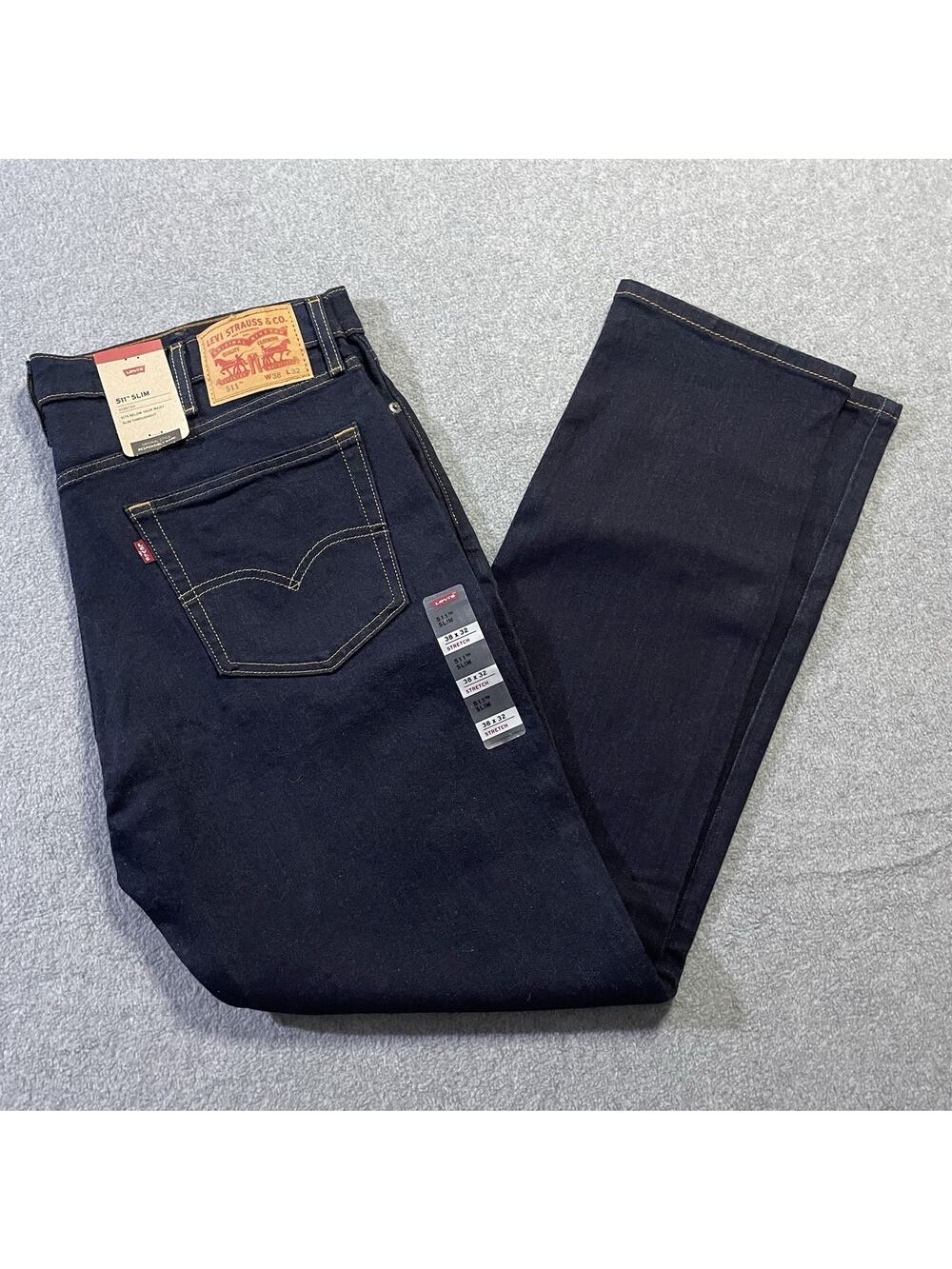 Levi’s 511 Slim Stretch Men’s Jeans 38x32 Dark Blue All My Thoughts NWT
